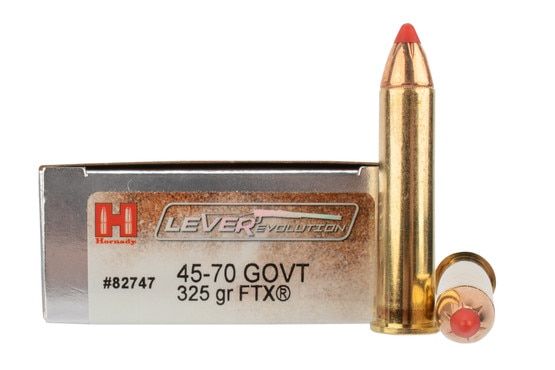 Hornady LeverEvolution 45-70 Government 325gr Flex Tip Ammo comes in a box of 20 rounds